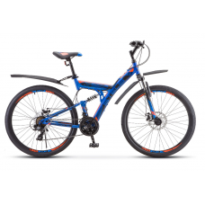 Велосипед Stels Focus MD 27.5" 21-sp V010 (синий/неоново-красный)